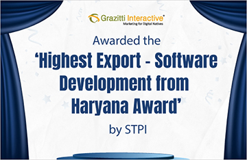 Grazitti Interactive Awarded the ‘Highest Export – Software Development from Haryana Award’ by STPI